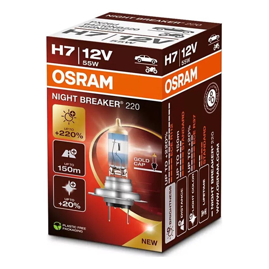 SET 2x Autolamp NIGHT BREAKER H7 PX26d/55W/12V - Osram