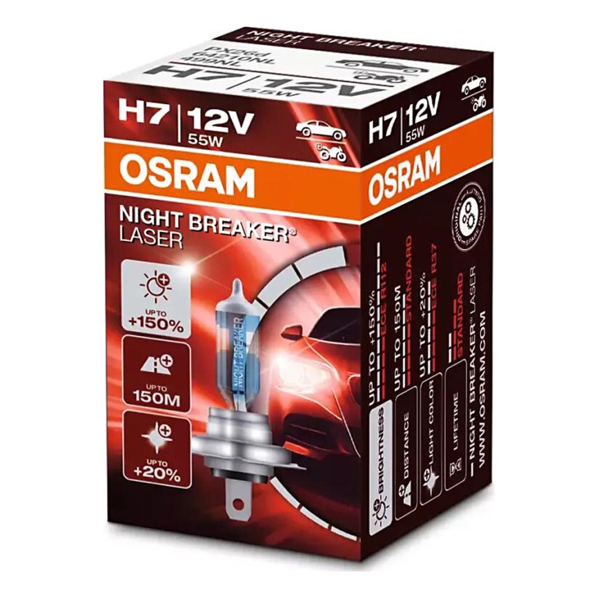SET 2x Autolamp NIGHT BREAKER H7 PX26d/55W/12V - Osram