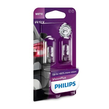 SET 2x Autolamp Philips VISION PLUS WB T10 W2,1x9,5D/6W/12V