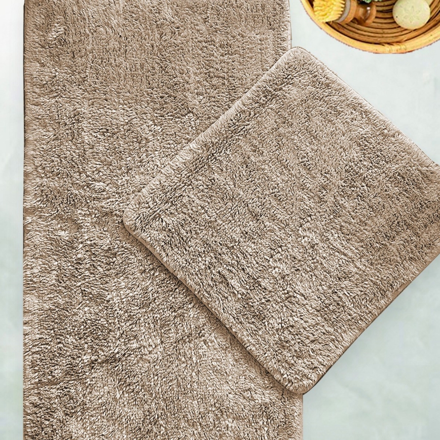 SET 2x Badkamer mat 60/100 cm beige