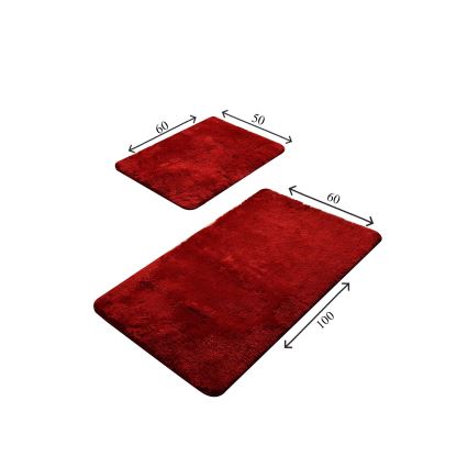 SET 2x Badmat 60x100 cm rood