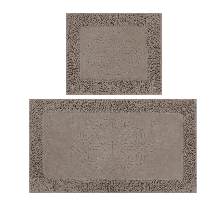 SET 2x Badmat PIANTE 60/100 cm bruin