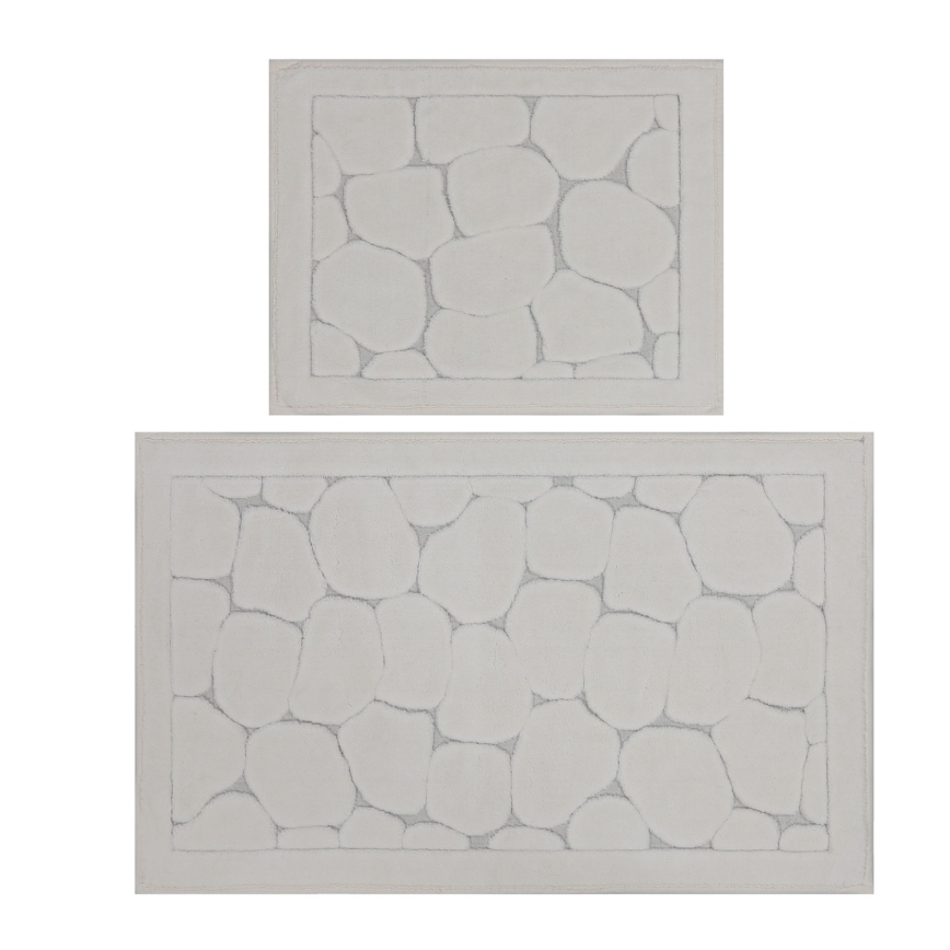 SET 2x badmatten LINO 60/100 cm crème