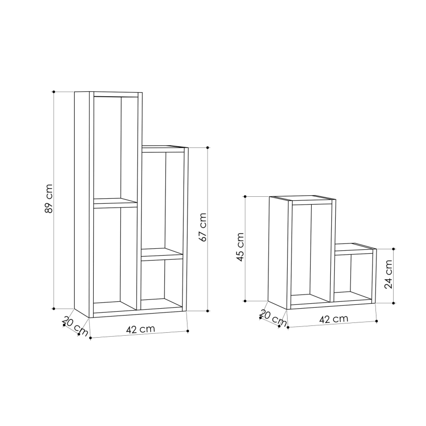 SET 2x Boekenkast SULE bruin