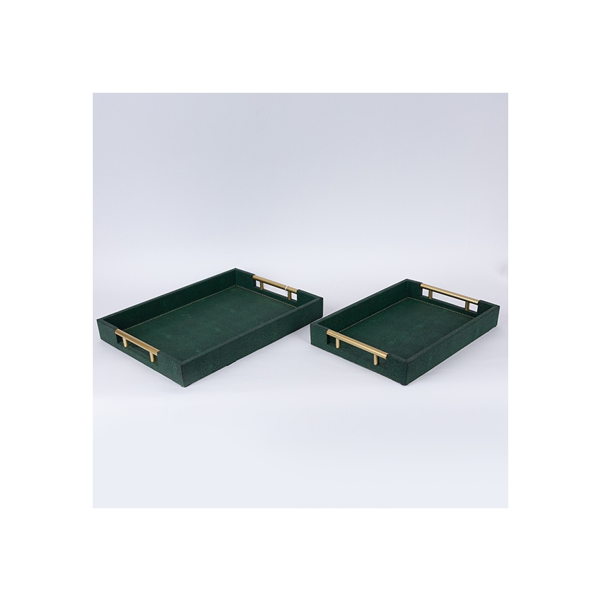 SET 2x Decoratief dienblad 40x30/34x24 cm groen