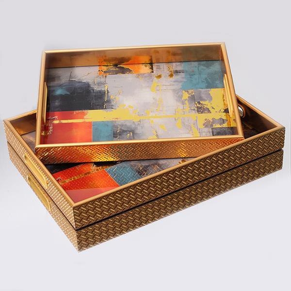 SET 2x Decoratief dienblad 40x30/35x25 cm goud