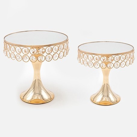 SET 2x Decoratief dienblad diameter 20/25 cm goud