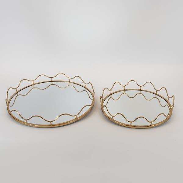 SET 2x Decoratief dienblad diameter 39/30,5 cm
