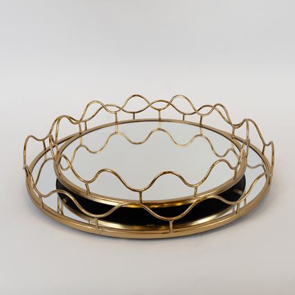 SET 2x Decoratief dienblad diameter 39/30,5 cm