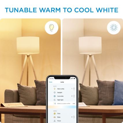 SET 2x Dimbare LED Lamp C37 E14/4,9W/230V 2700-6500K CRI 90 Wi-Fi - WiZ