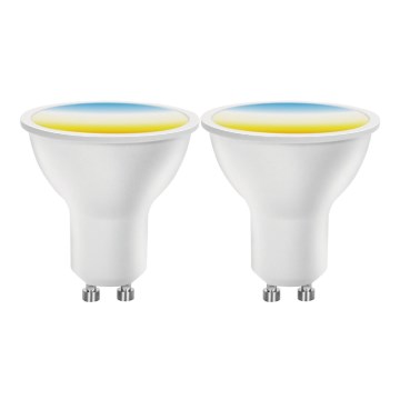 SET 2x Dimbare LED Lamp MESH Smart GU10/6,5W/230V 2700-6500K + afstandsbediening - Aigostar