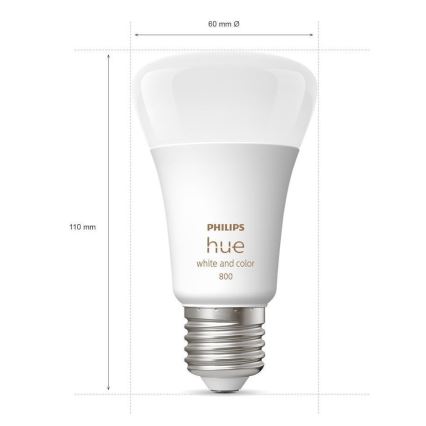 SET 2x Dimbare LED Lamp Philips Hue White And Color Ambiance A60 E27/6,5W/230V 2000-6500K