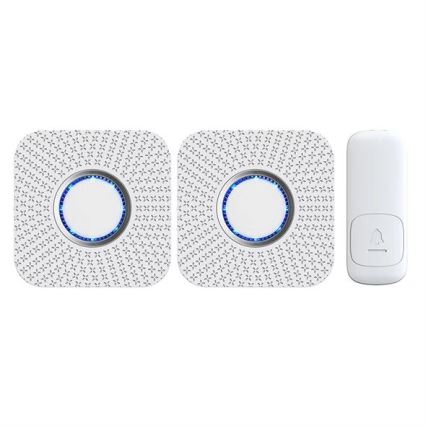 SET 2x Draadloze deurbel met stekker kinetisch 230V wit