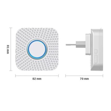 SET 2x Draadloze deurbel met stekker kinetisch 230V wit