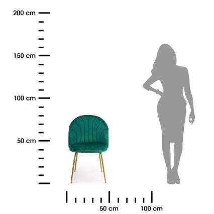 SET 2x Eetkamerstoel BELLA groen