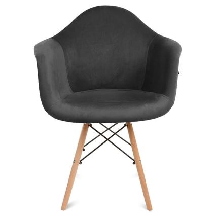 SET 2x Eetkamerstoel NEREA 80x60,5 cm grijs/beuken