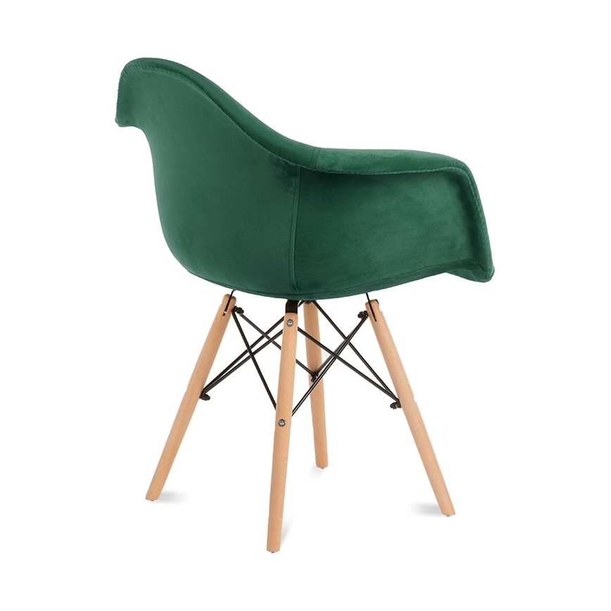 SET 2x Eetkamerstoel NEREA 80x60,5 cm groen/beuken
