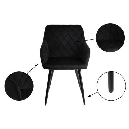 SET 2x Eetkamerstoel RICO zwart