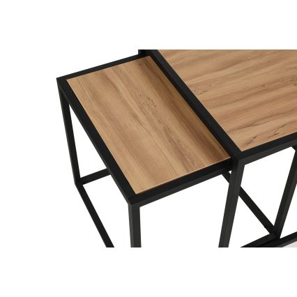 SET 2x Koffie Tafel ATLANTIS bruin/zwart