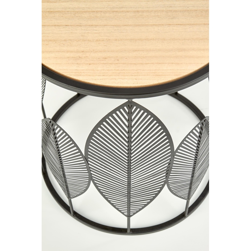 SET 2x Koffie Tafel FOLLA diameter 33/40 cm zwart