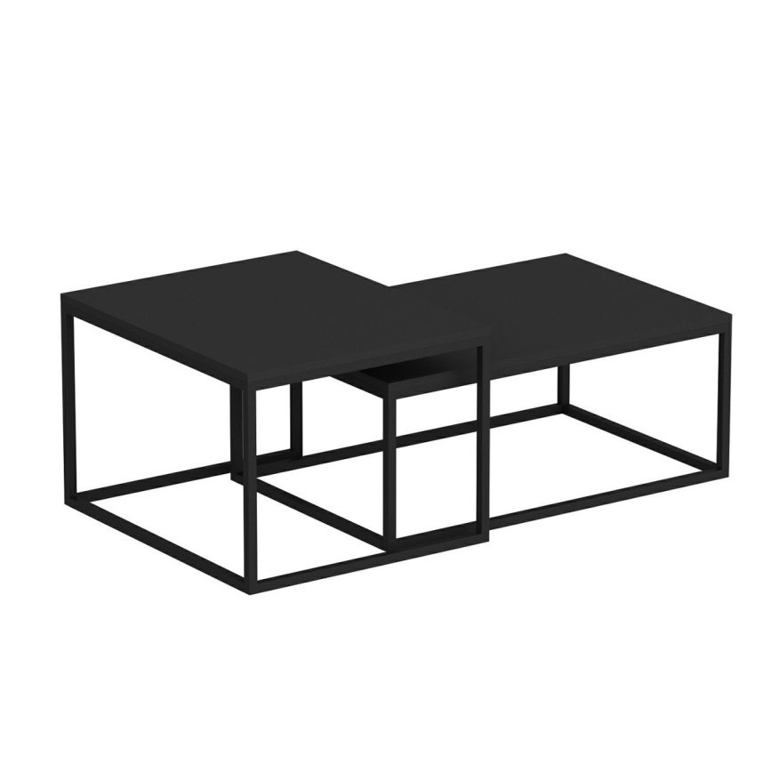 SET 2x Koffie Tafel LEKA zwart