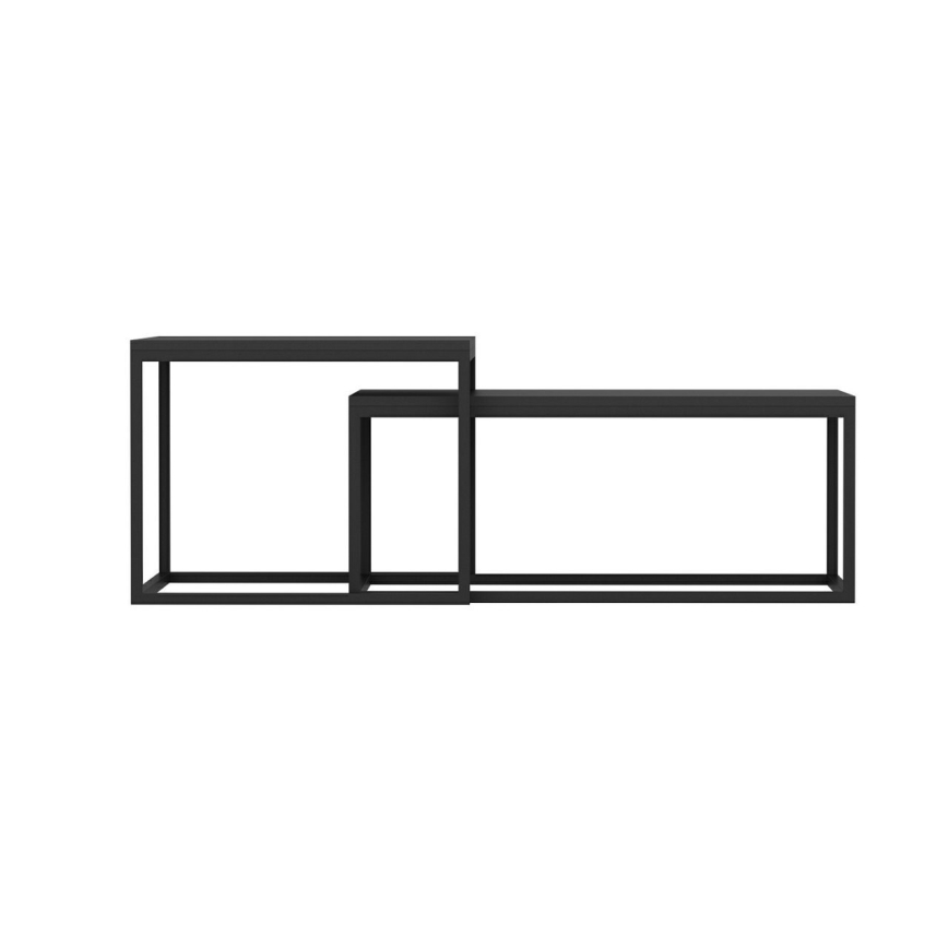 SET 2x Koffie Tafel LEKA zwart