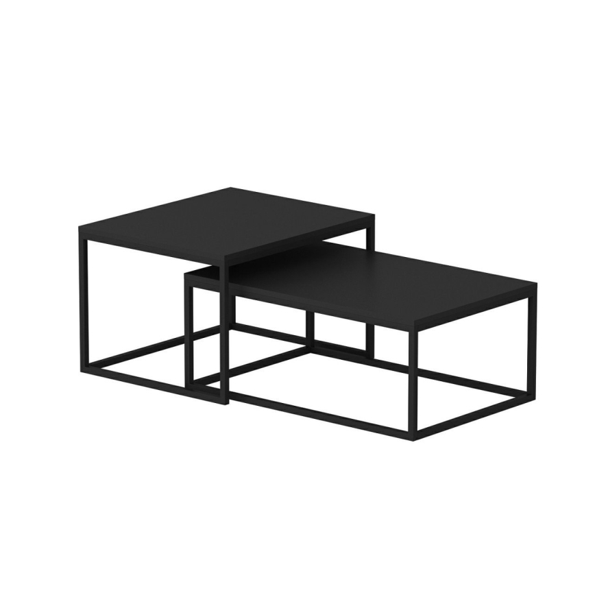 SET 2x Koffie Tafel LEKA zwart