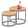 SET 2x Koffie Tafel OREO diameter 43/53 cm antraciet/goud eiken