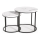 SET 2x Koffie Tafel OREO diameter 43/53 cm zwart/marmeren decor
