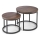SET 2x Koffie Tafel OREO diameter 43/53 cm zwart/walnoot