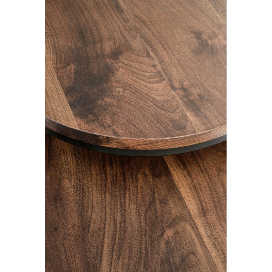 SET 2x Koffie Tafel OREO diameter 43/53 cm zwart/walnoot