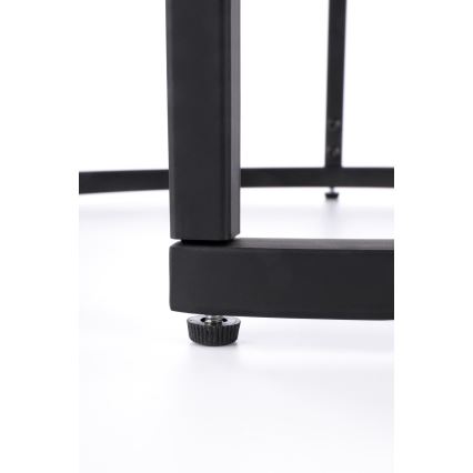 SET 2x Koffie Tafel OREO diameter 43/53 cm zwart/walnoot