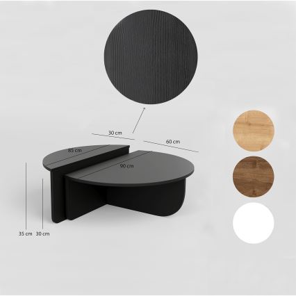 SET 2x Koffie Tafel PODIUM zwart