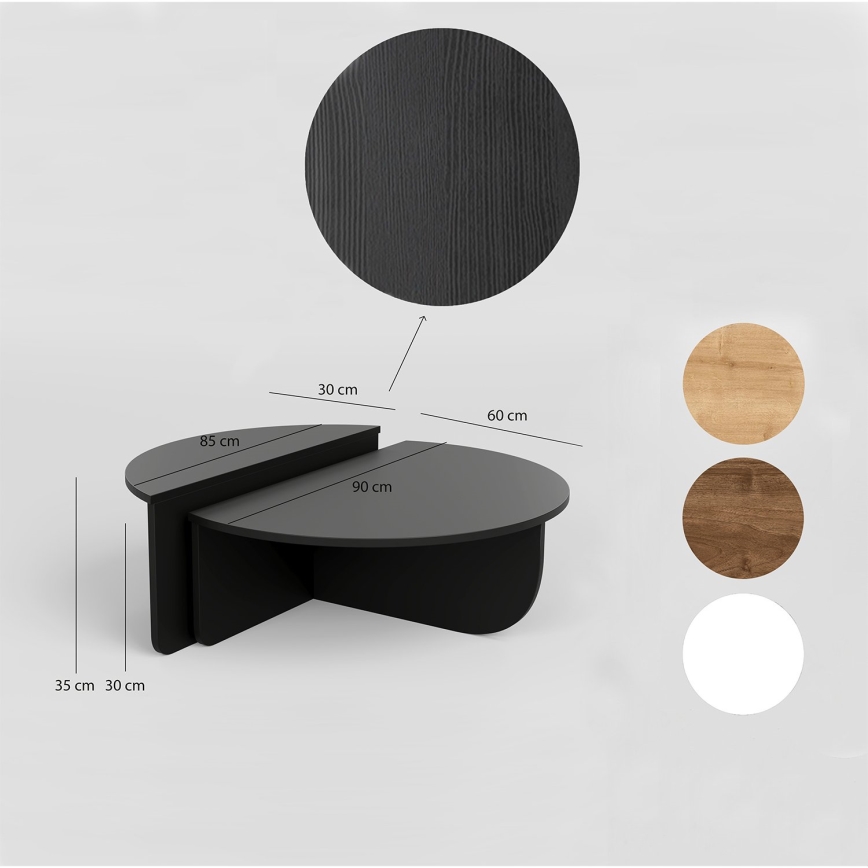 SET 2x Koffie Tafel PODIUM zwart