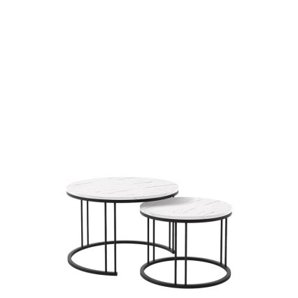 SET 2x Koffie Tafel RAGNAR zwart/wit