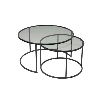 SET 2x Koffie Tafel TOKYO diameter 60/80 cm zwart