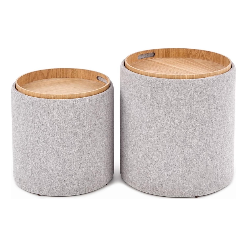 SET 2x Krukje AVIKO diameter 38/45 cm grijs/beige
