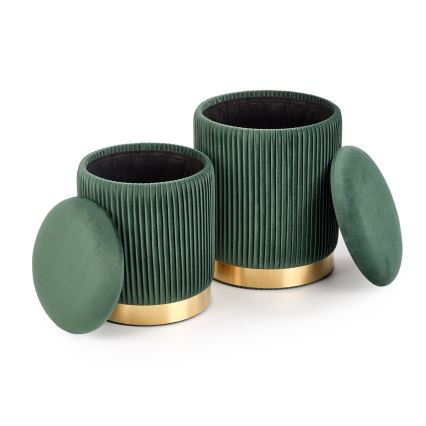 SET 2x Krukje MONTY diameter 36/44 cm groen/goud