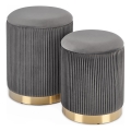 SET 2x Krukje MONTY diameter 36/66 cm grijs/goud