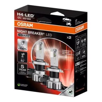 SET 2x LED Autolamp NIGHT BREAKER H4 P43t/20/19W/12V - Osram