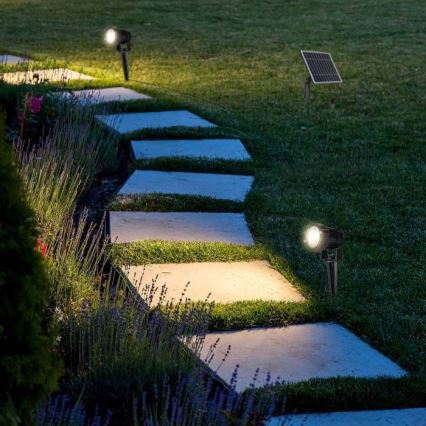 SET 2x LED Buiten zonne-energie lamp 2xLED/1,2W/3,7V IP65 3000K 4000 mAh