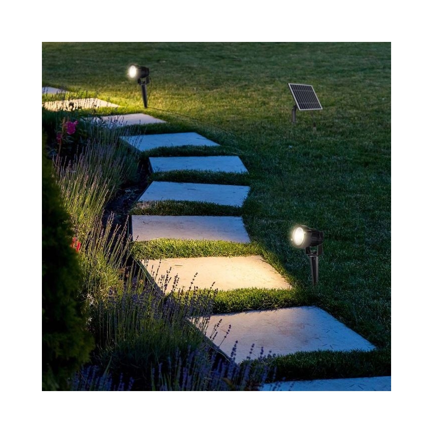 SET 2x LED Buiten zonne-energie lamp 2xLED/1,2W/3,7V IP65 3000K 4000 mAh