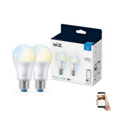 SET 2x LED Dimbare lamp A60 E27/8W/230V 2700-6500K CRI 90 Wi-Fi - WiZ