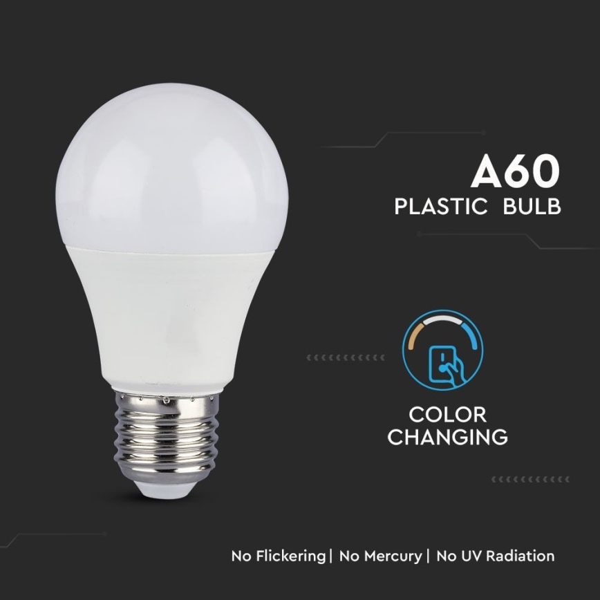SET 2x LED Lamp A60 E27/9W/230V 3000/4000/6400K