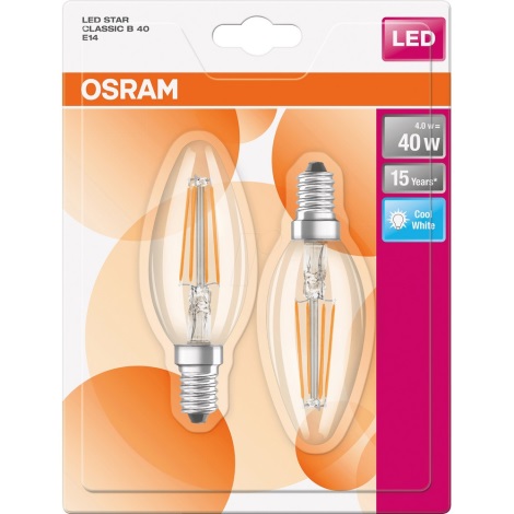 SET 2x LED Lamp E14/4W/230V 4000K - Osram