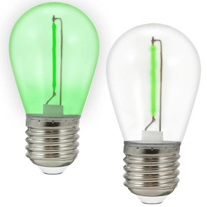 SET 2x LED Lamp PARTY E27/0,3W/36V groen