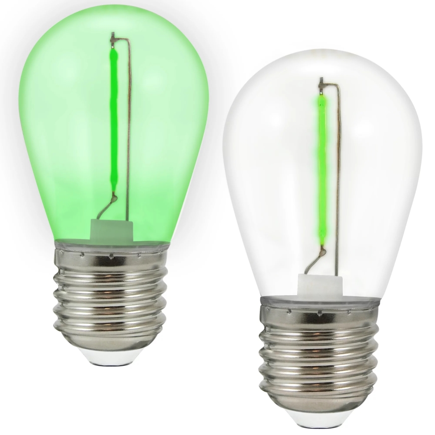 SET 2x LED Lamp PARTY E27/0,3W/36V groen