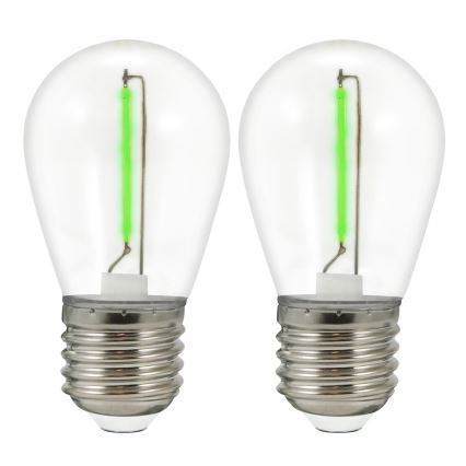 SET 2x LED Lamp PARTY E27/0,3W/36V groen