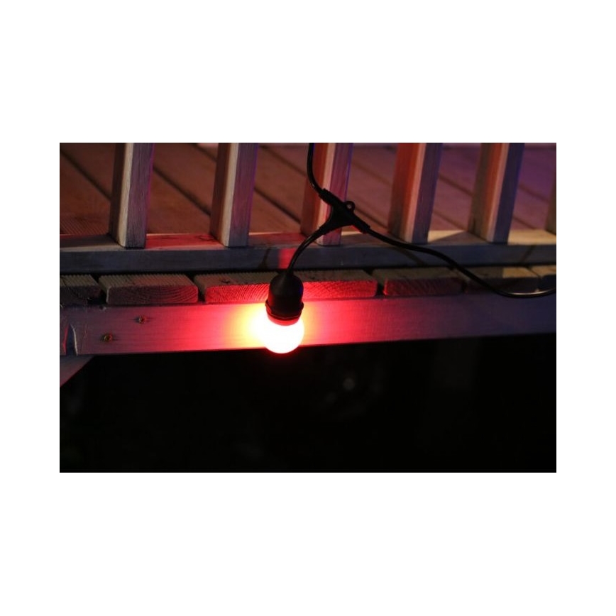 SET 2x LED Lamp PARTY E27/0,5W/36V rood
