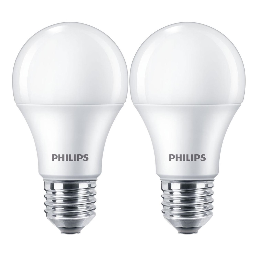 SET 2x LED Lamp Philips A60 E27/10W/230V 4000K